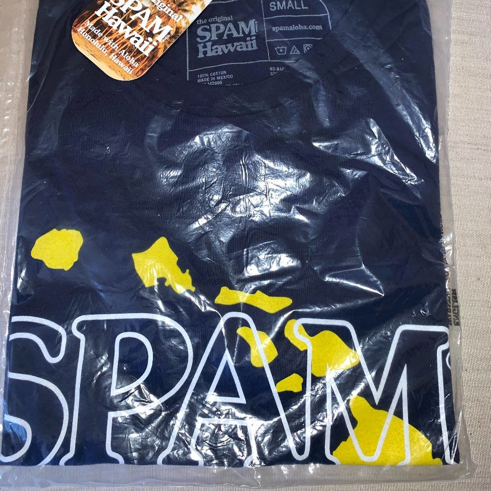 SPAM Shirt Local Hawaiian Style Island Blue S NWT